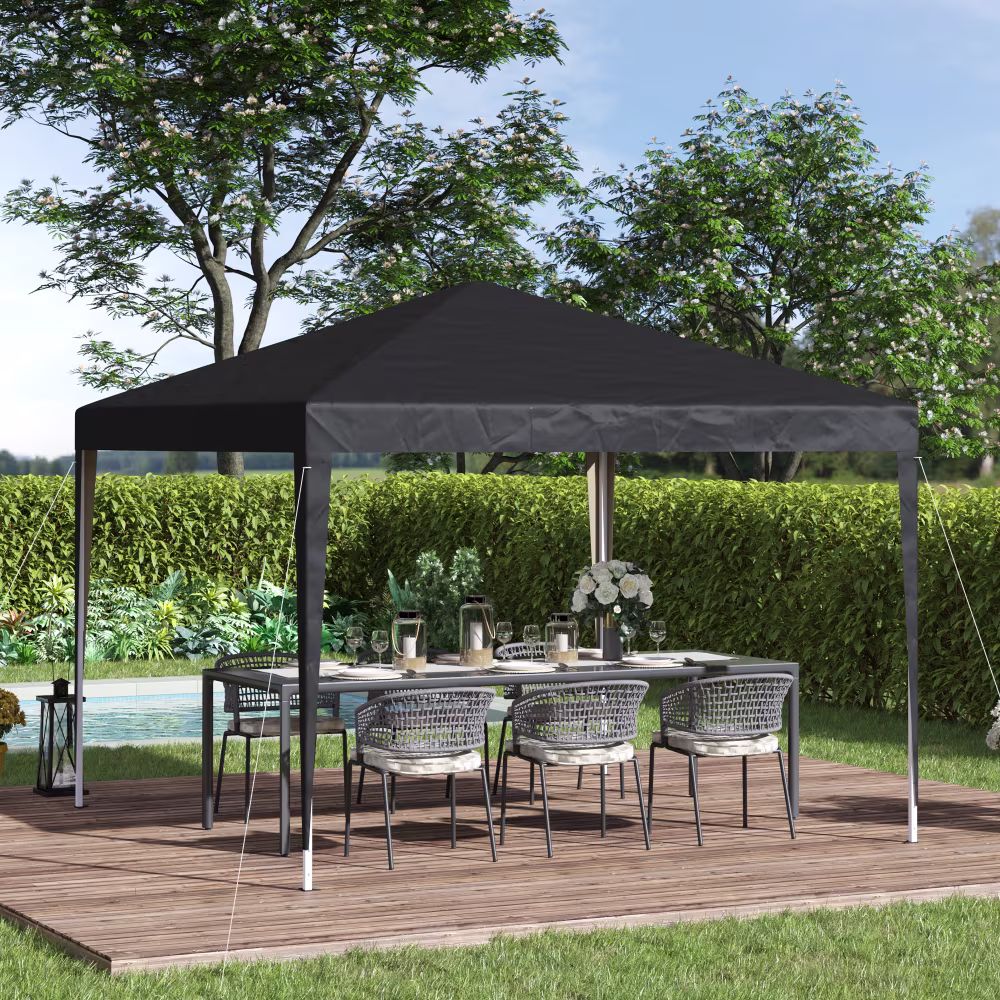 Pavillon 3 × 3 m schwarz – Ansicht 3