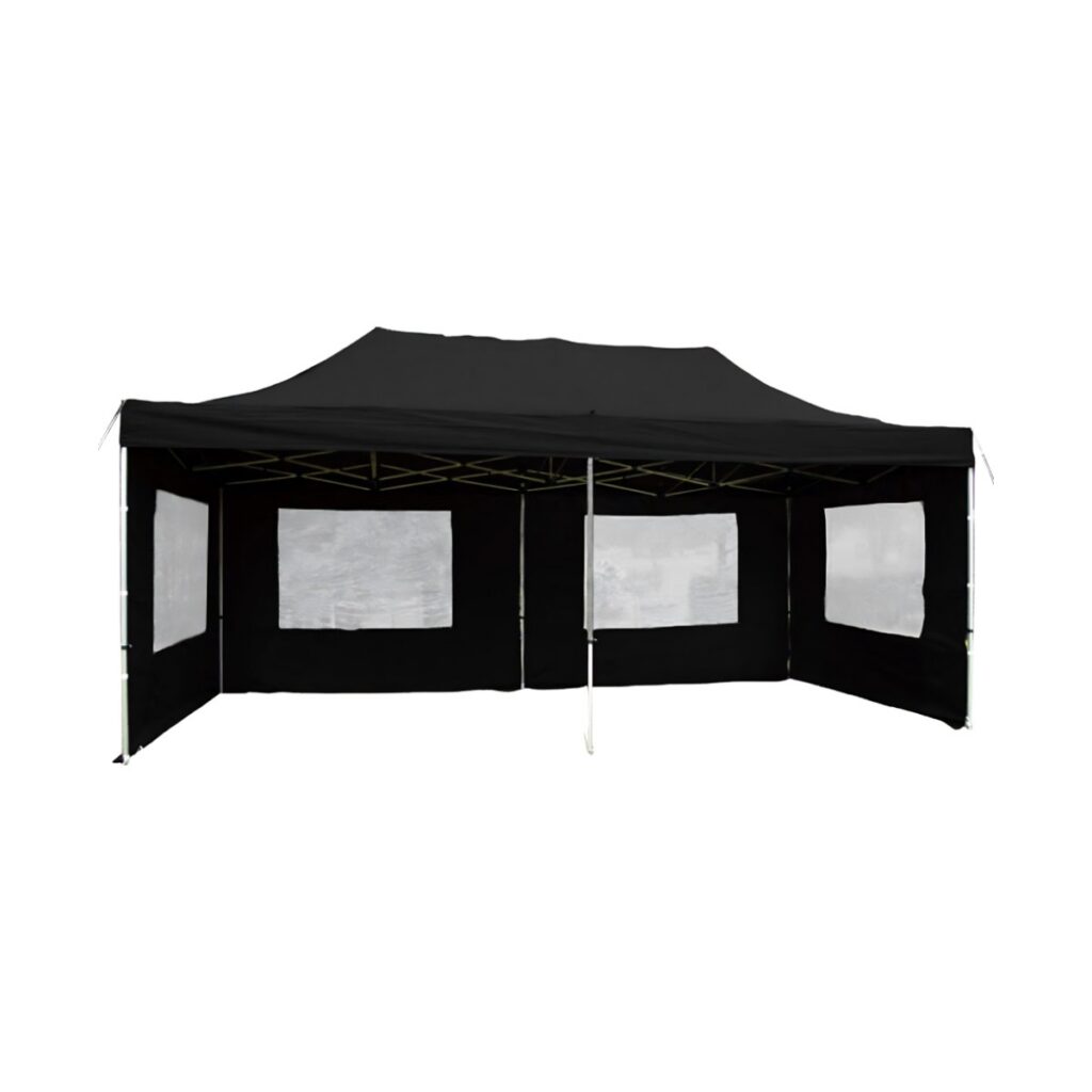 Pavillon 6x3m schwarz mieten für Events