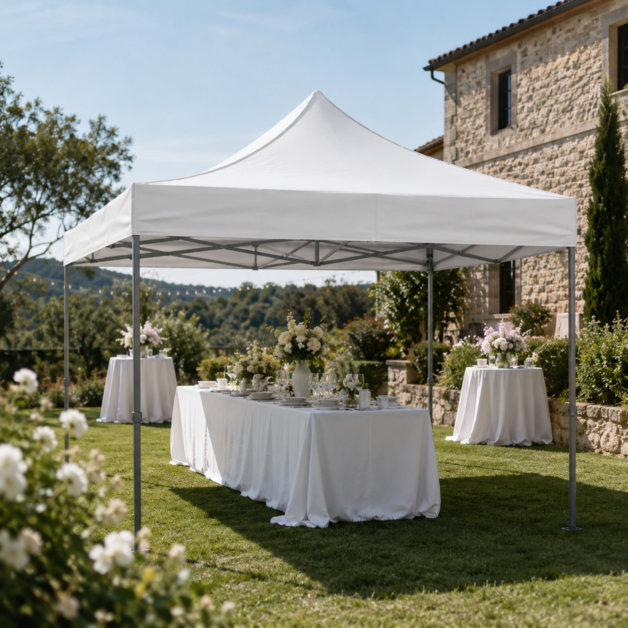 Pavillon 3 × 3 m weiß – Ansicht 2
