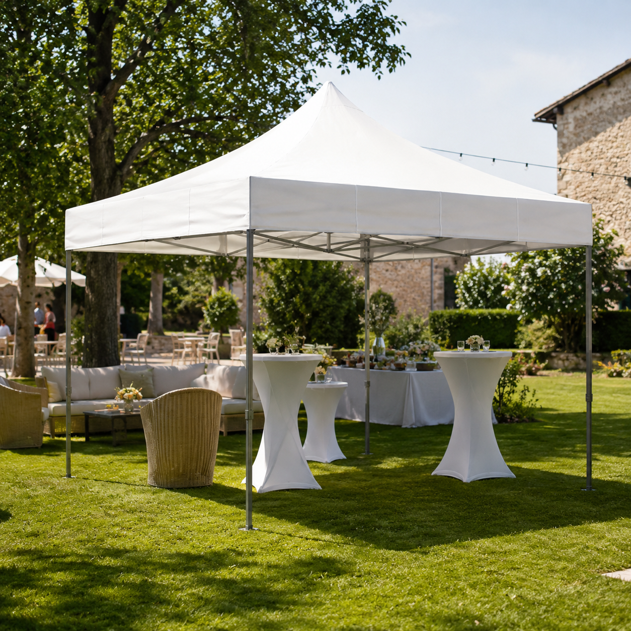 Pavillon 3 × 3 m weiß – Ansicht 3
