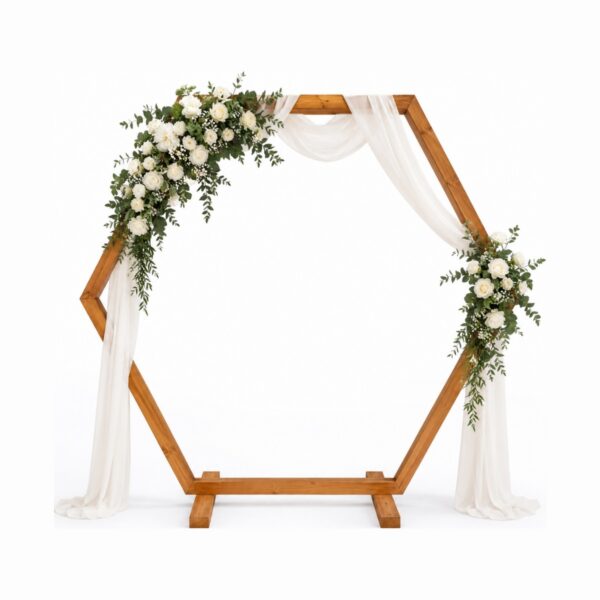 Traubogen Hexagon Holz mieten für Events