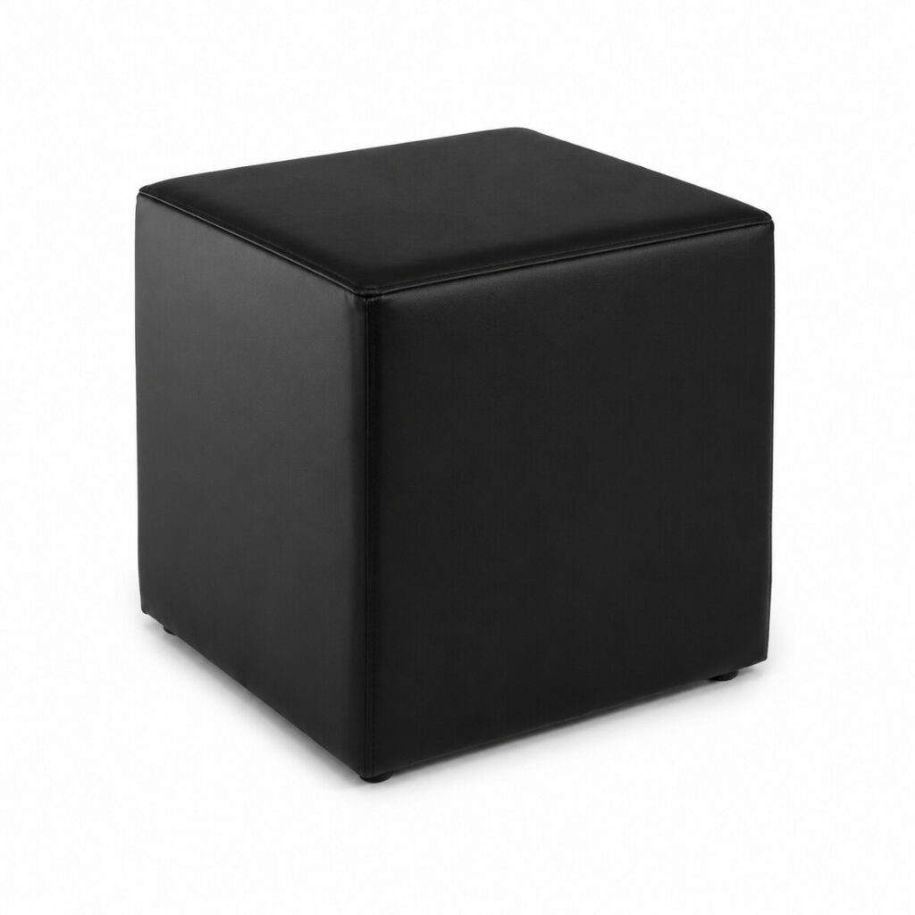 Sitzwürfel Kunstleder schwarz