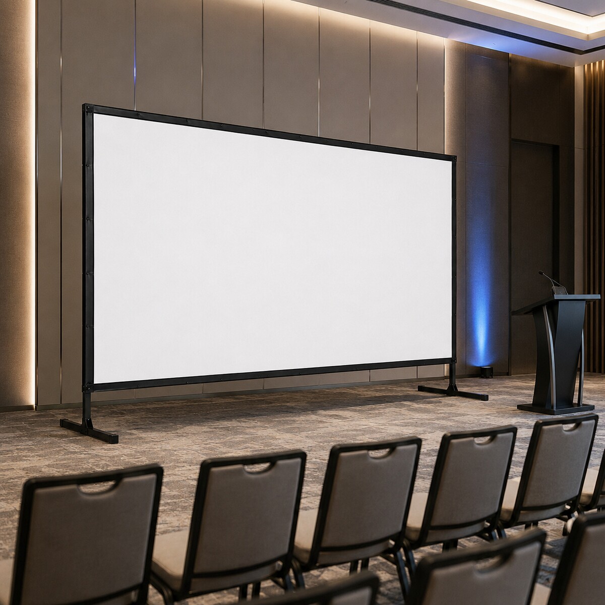 Leinwand 300 × 200 cm Faltrahmen im Einsatz auf einer Veranstaltung