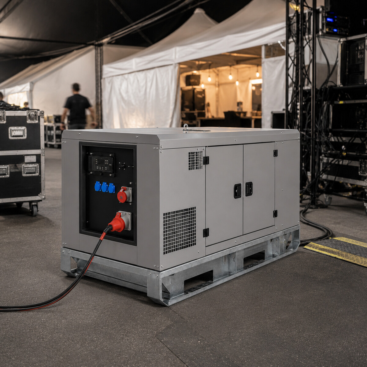 Stromerzeuger 20 kVA im Einsatz auf einer Veranstaltung