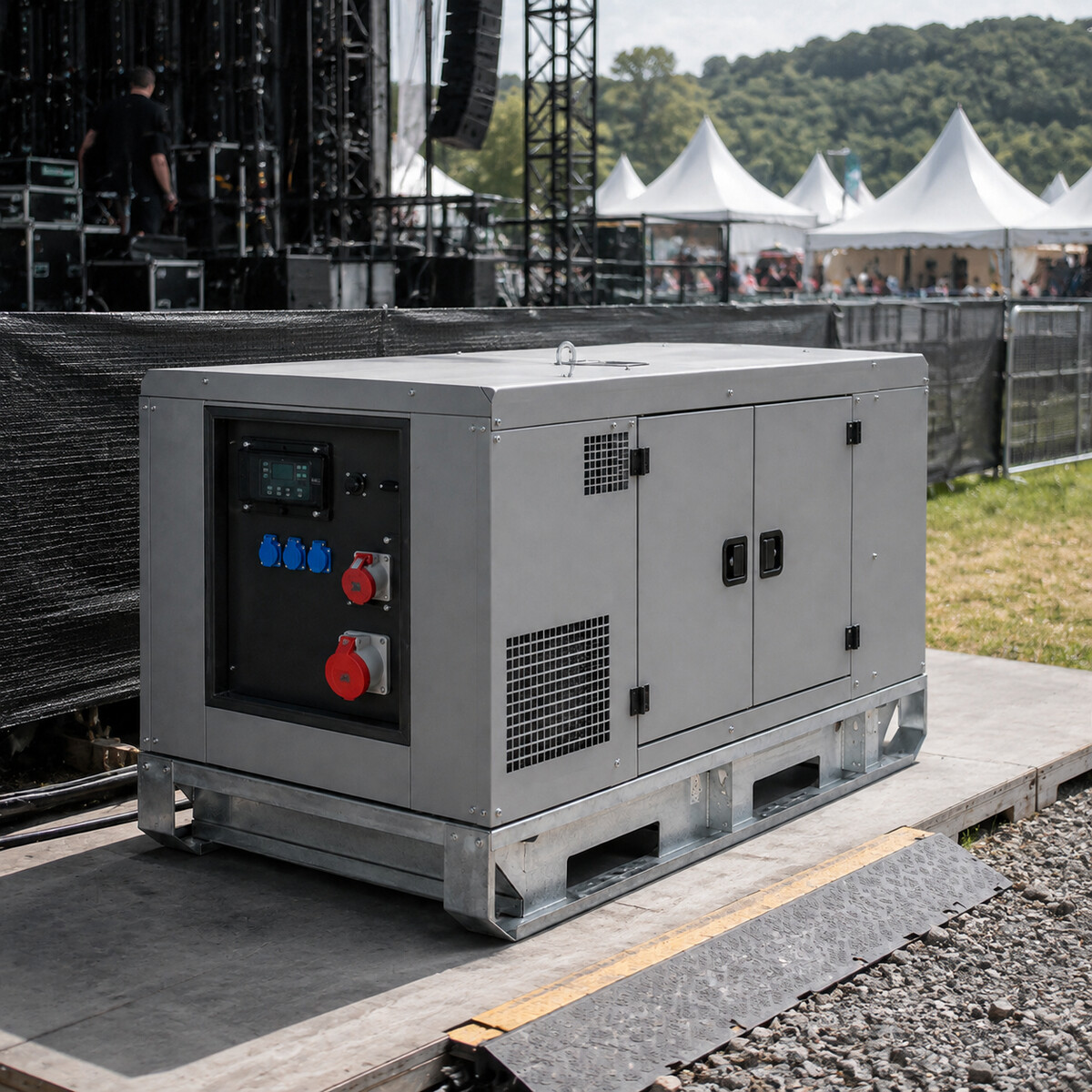 Stromerzeuger 20 kVA im Einsatz auf einer Veranstaltung