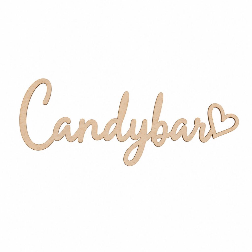 Candybar-Schild aus Holz, freigestellt