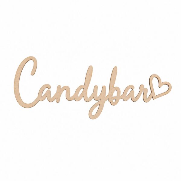Candybar-Schild aus Holz, freigestellt