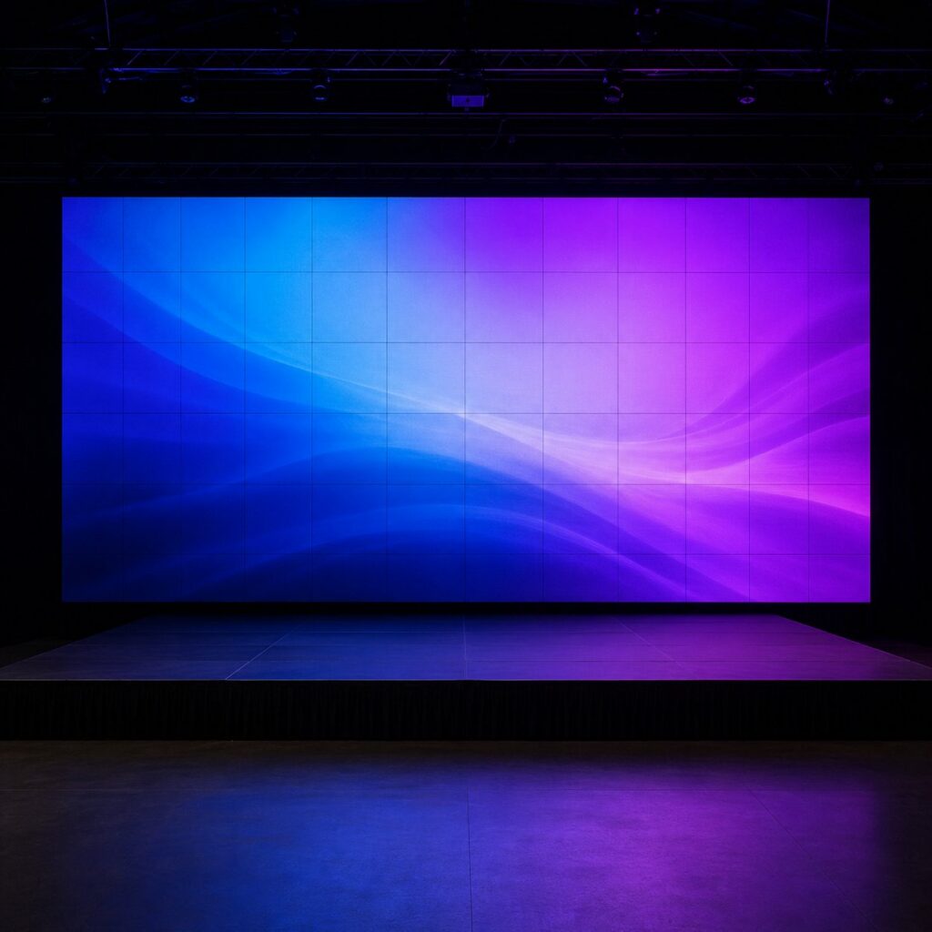 Modulare LED-Wand als Bühnenrückwand (Abbildung ähnlich)