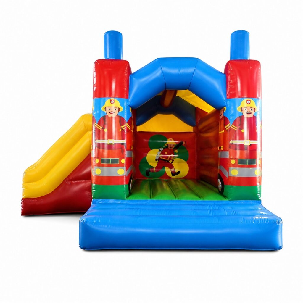 Hüpfburg Kleine Feuerwehr mit Rutsche